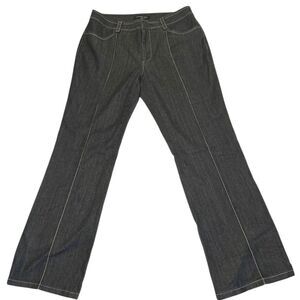 Kenneth Cole Gray Flare Jeans Size 2 Pintuck Y2K Style Discontinued $98 MSRP